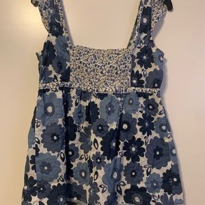 Blue Multi-floral tank top